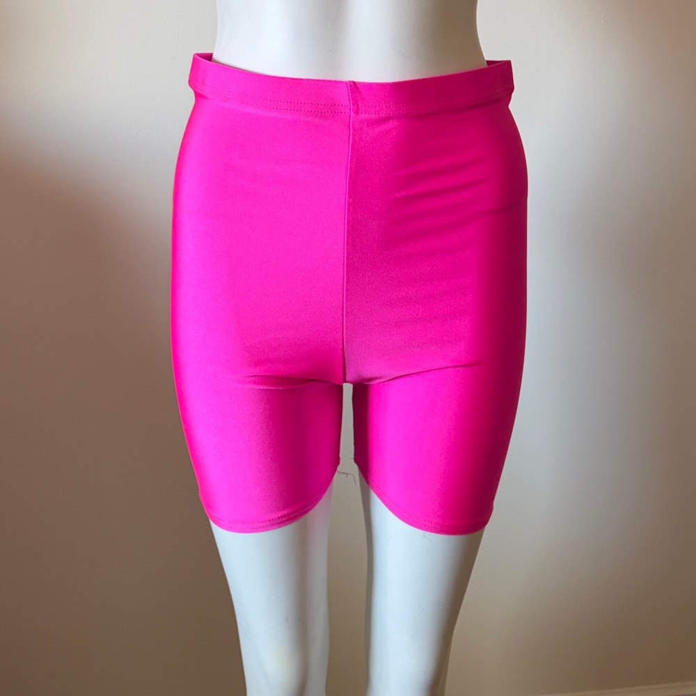 Pretty Little Thing Pink Neon Cycling Shorts Size 8 New With Tag - Picture 5 of 15
